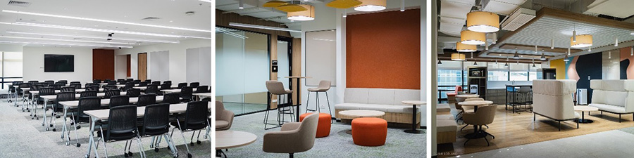 The BPI U Training Center, located on the 20th and 21st floors of BPI Buendia Center, features 14 learning rooms, pods, and meeting rooms with state-of-the-art facilities.