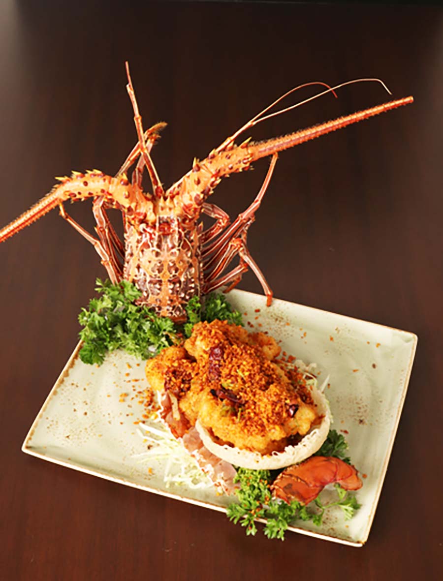 Hilton Clark, Lobster Deep-fried with dry spicy and garlic.