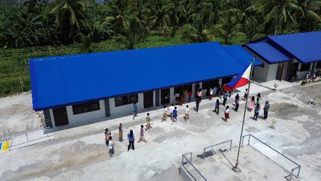 Newly constructed classrooms in Claudio Delos Reyes Elementary School in Tampakan.