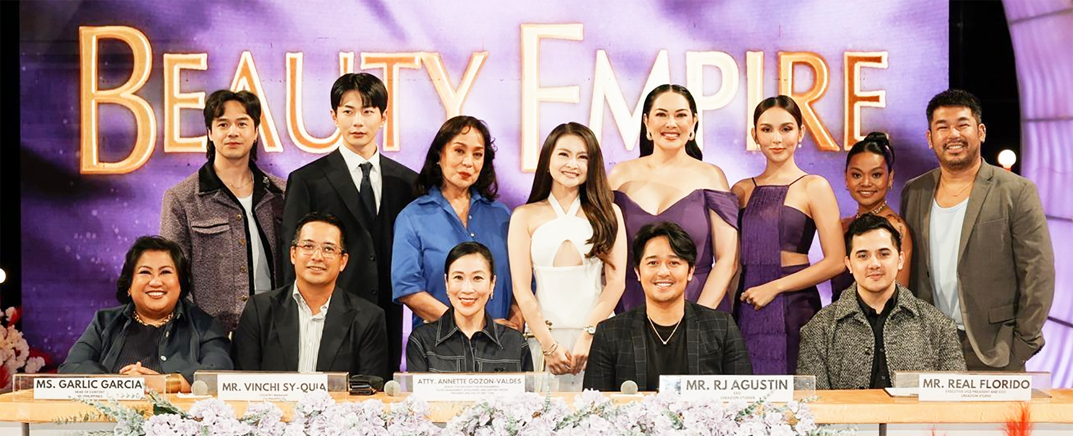 “Beauty Empire” cast with GMA, CreaZion, Viu PH executives